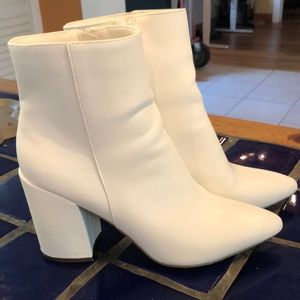 White Gogo boots by sugar